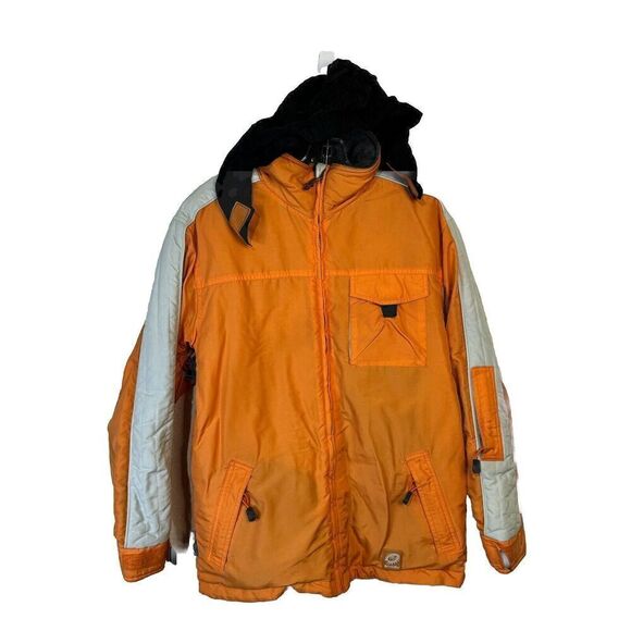 Snozu Performance Women's Size Large Jacket Orange Fleece Lined Hooded Coat EUC - Picture 12 of 12